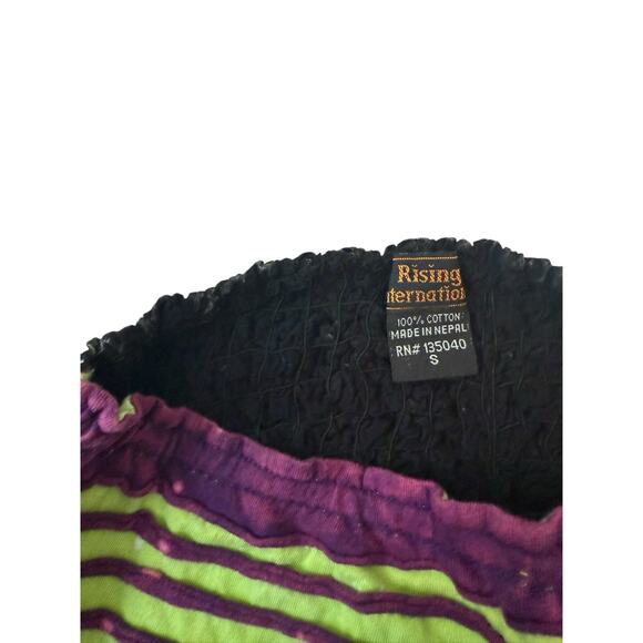 Rising International‎ Tunic Dress Tube Top Embroidered Boho 90s Applique Small - Picture 6 of 7